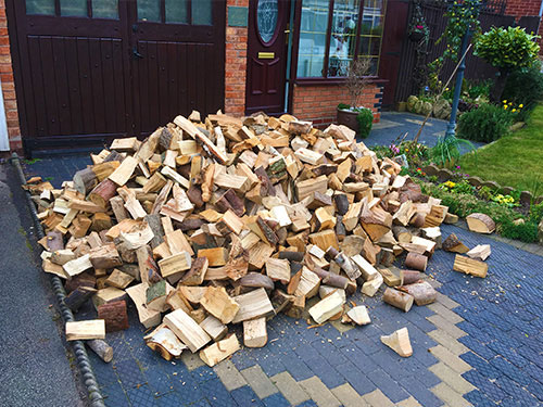 Full load of firewood logs Full load of firewood logs